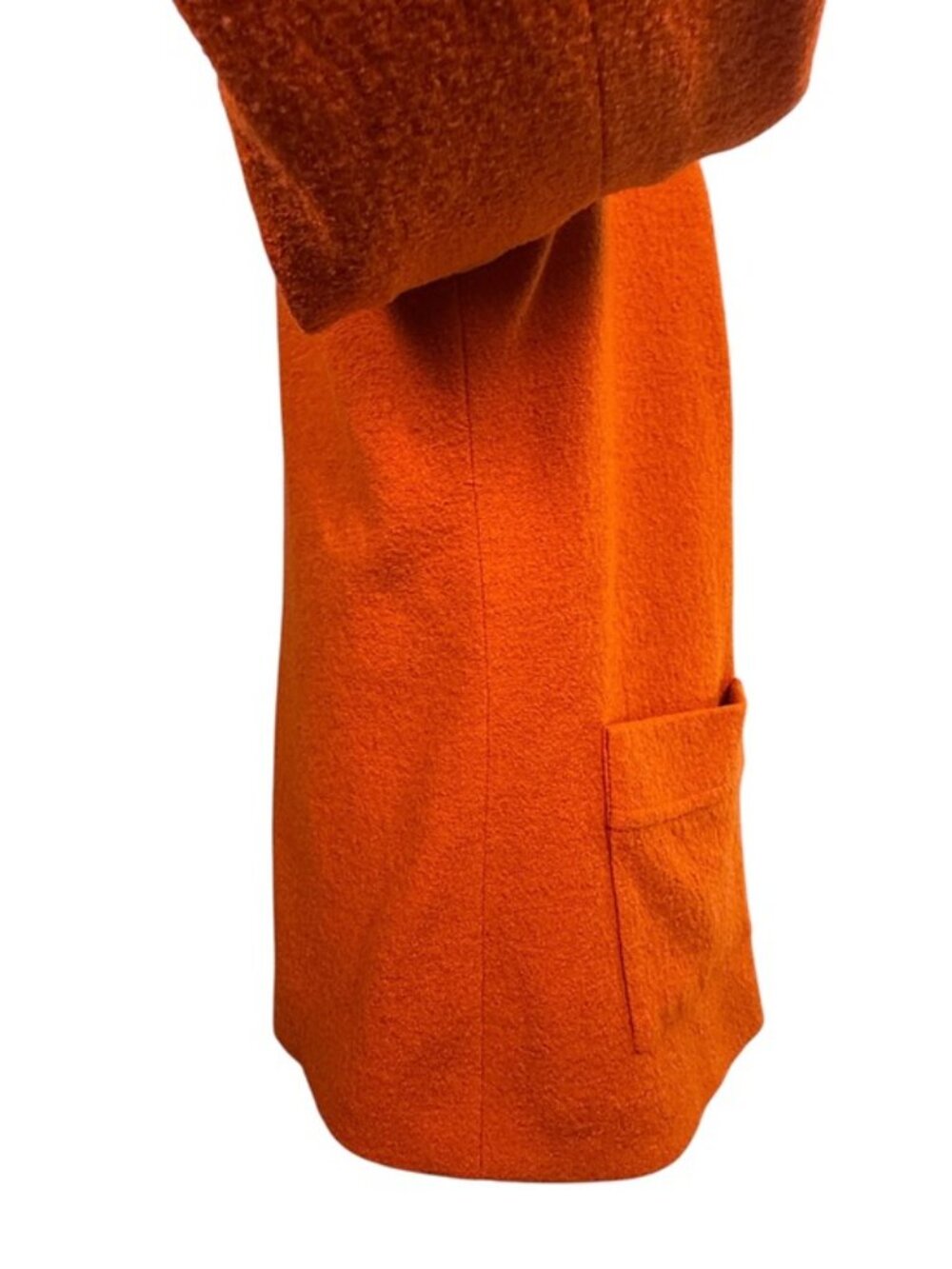 Doncaster Orange Wool Blend Jacket Size 12 Two Button Patch Pockets - Picture 6 of 11